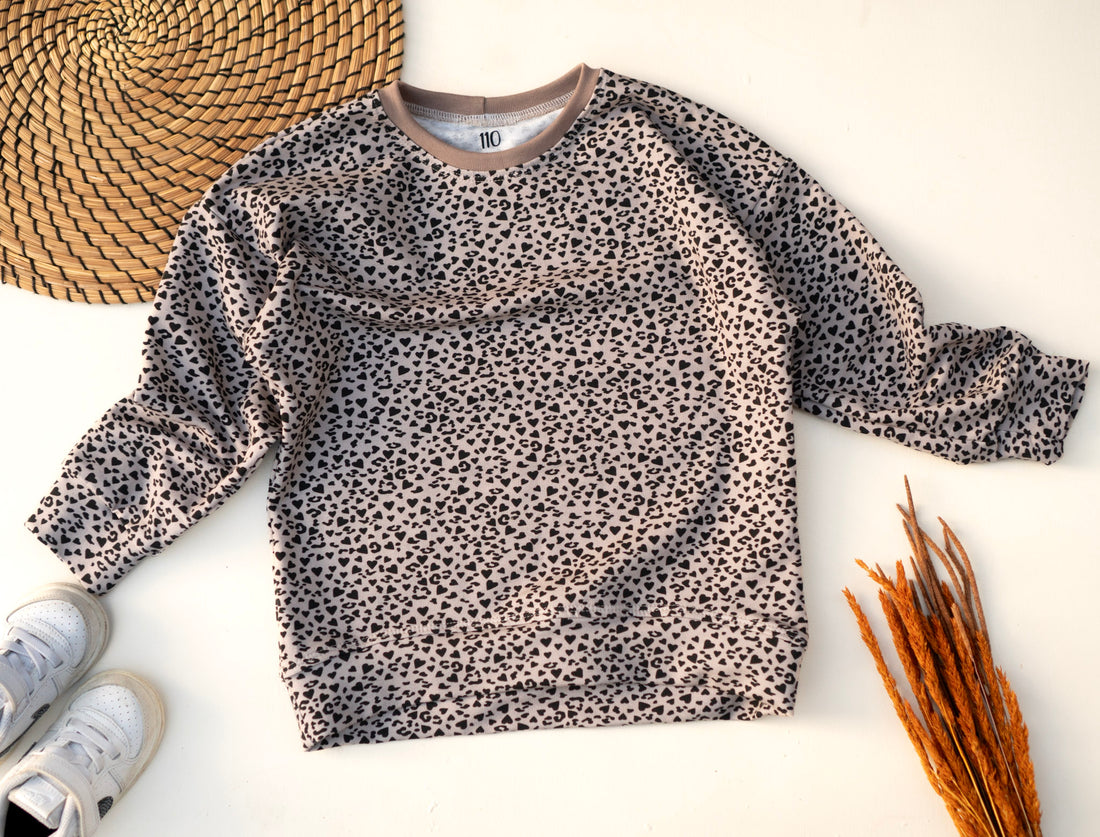 Oversize Sweater Leoprint Grösse 110