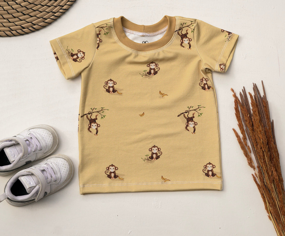T-Shirt mit süssen Äffchen in der Grösse 80